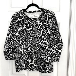Onque Casuals - bold & Elegant Black Floral Print Blouse - Everyday Comfort